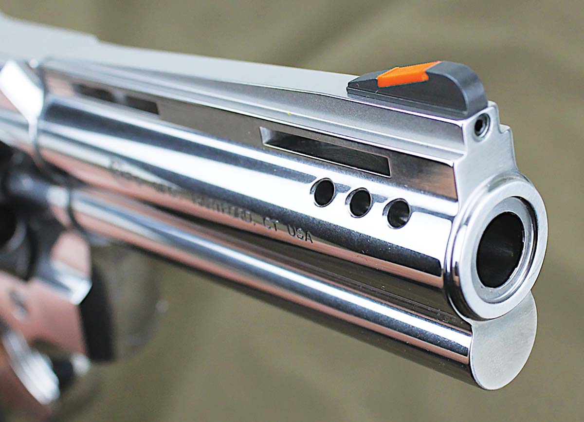 Colt’s new Grizzly features a recessed, target-style crown, barrel ports and an owner-replaceable front sight.